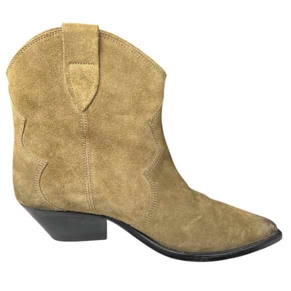 Isabel Marant Women’s Dewinna Green Suede Western Cowgirl Size 38 US 7.5 - Picture 4 of 12